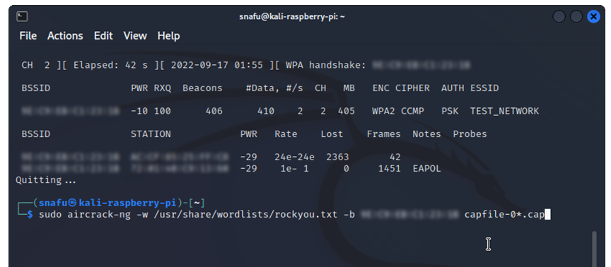 Aircrack-ng password